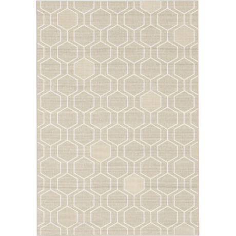 Carpete In & Out Broadway Bege Desenho Geometrico com Hexagonos 200x290
